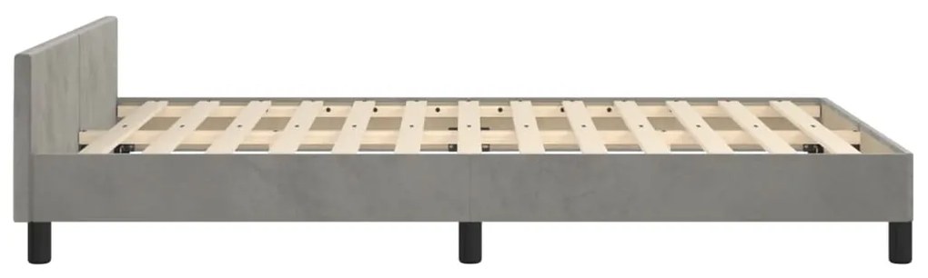 Estrutura de cama sem colchão 120x200 cm veludo cinzento-claro