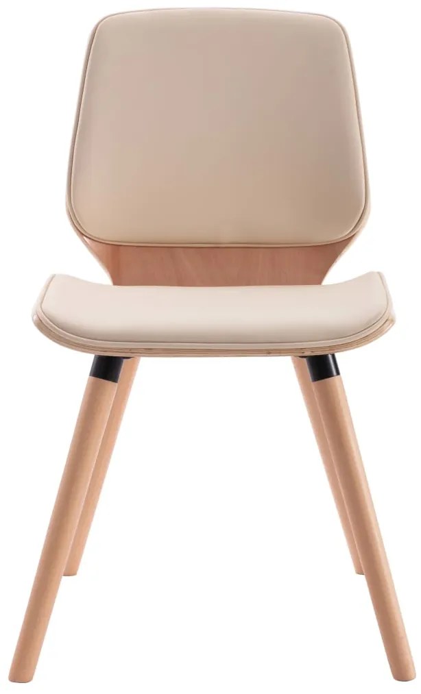 Cadeiras de jantar 2 pcs couro artificial cor creme