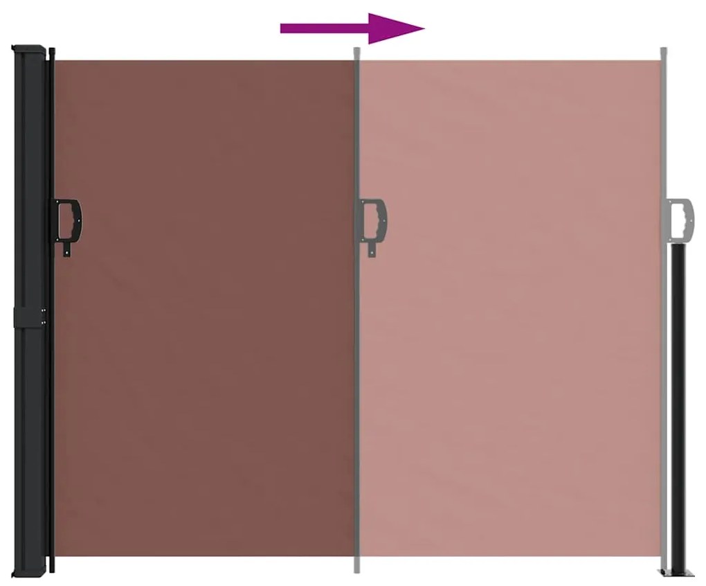 Toldo lateral retrátil 160x600 cm castanho
