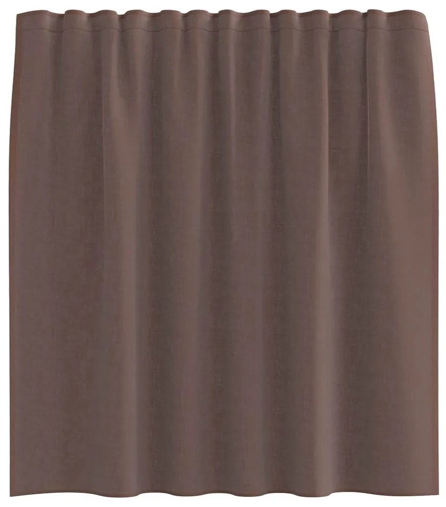 Cortinas de voile com bolsos para varão 2 pcs castanho
