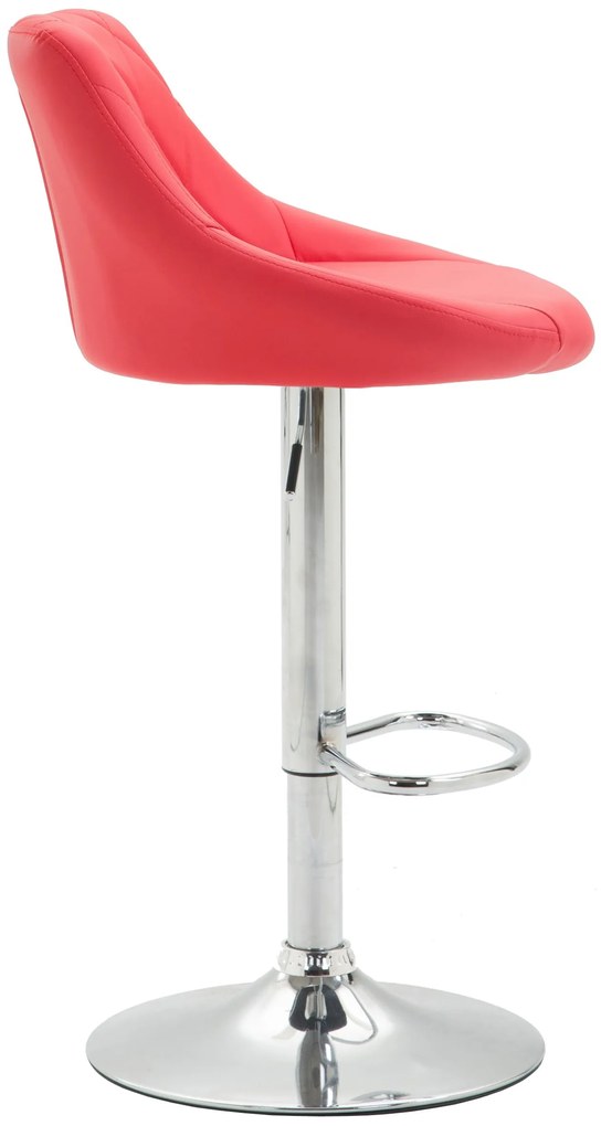 Banco de bar Lazio em couro sintético e com estrututa cromada 46 x 83-104 x 49 cm Vermelho