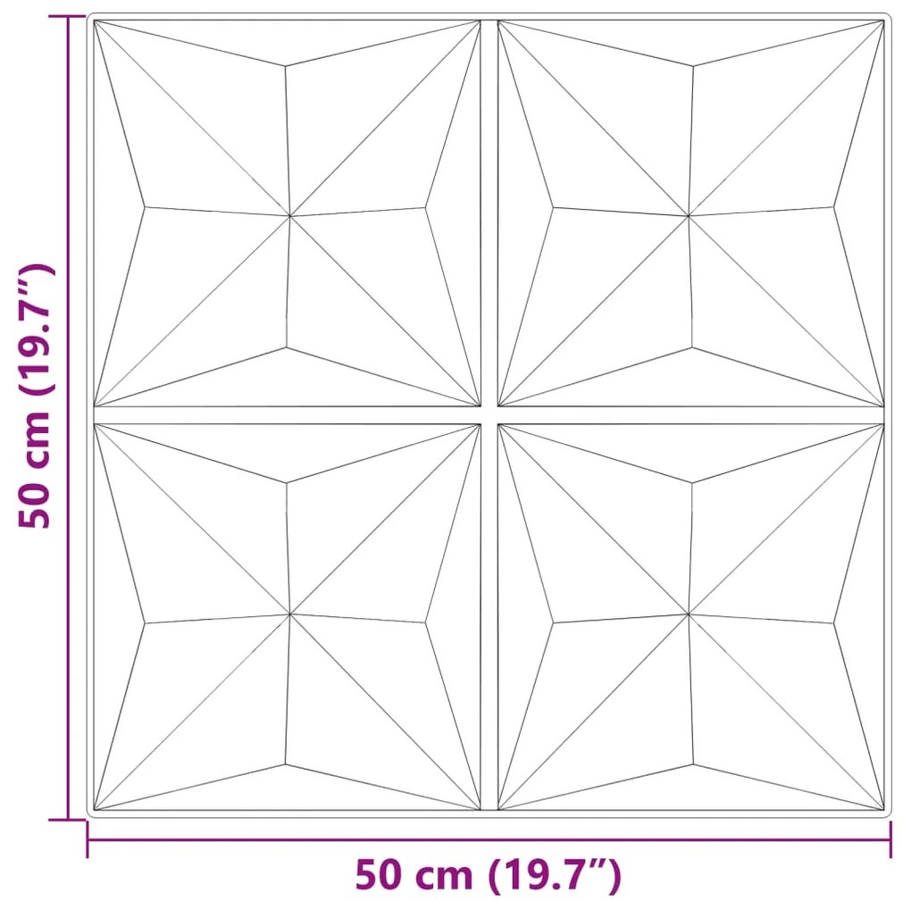 Painéis de parede 12 pcs 50x50 cm 3 m² XPS origami betão