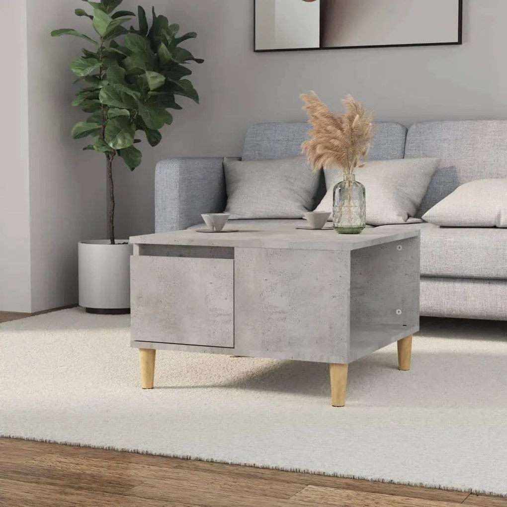 vidaXL Mesa de centro 55x55x36,5 cm derivados madeira cinzento cimento