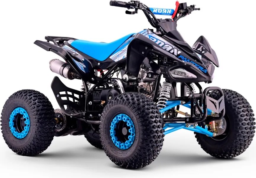 Mini moto 4 gasolina para crianças de 110cc Automática Roan Pantera R7 C/ Marcha atras e Limitador Azul