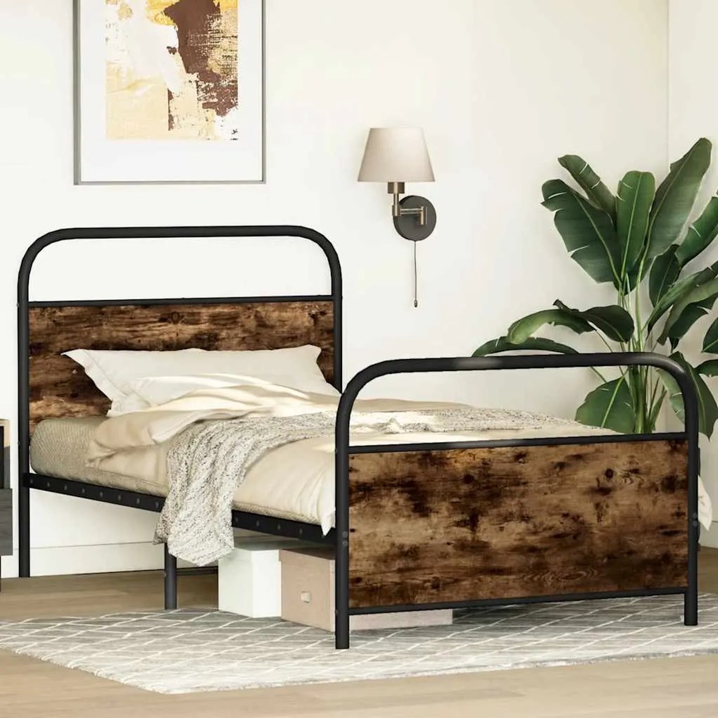 Estrutura cama s/ colchão derivados de madeira carvalho sonoma