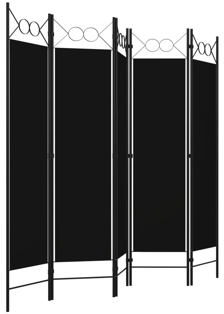 Divisória de quarto com 5 painéis 200x180 cm preto