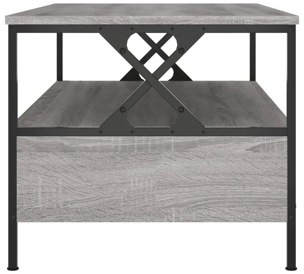 Mesa de centro 100x51x45cm derivados de madeira cinzento sonoma