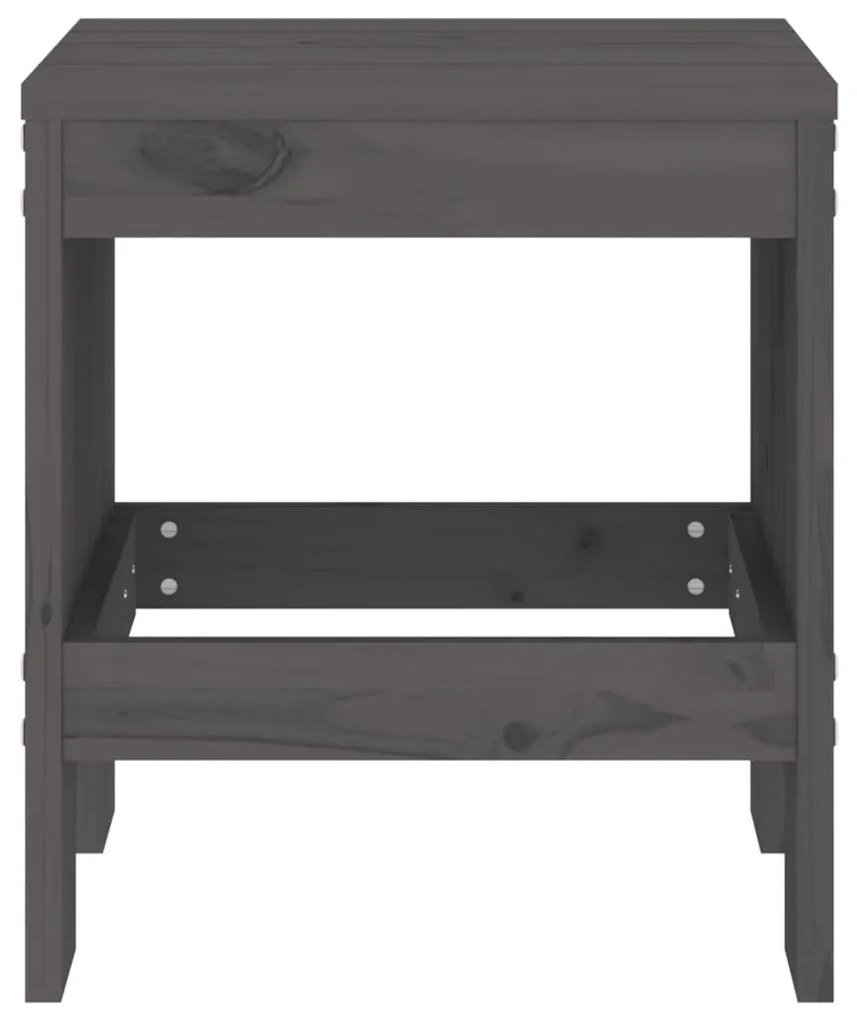 Bancos de jardim 2 pcs 40x36x45 cm pinho maciço cinzento