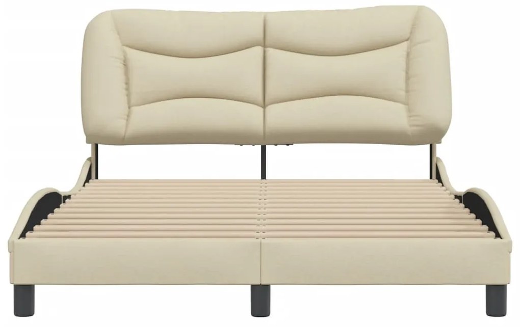 Estrutura de cama sem colchão 120x200 cm tecido cor creme