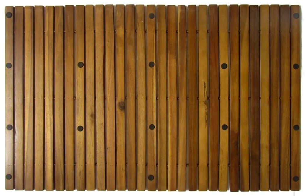 2 pc Tapetes de banho de acácia 80 x 50 cm
