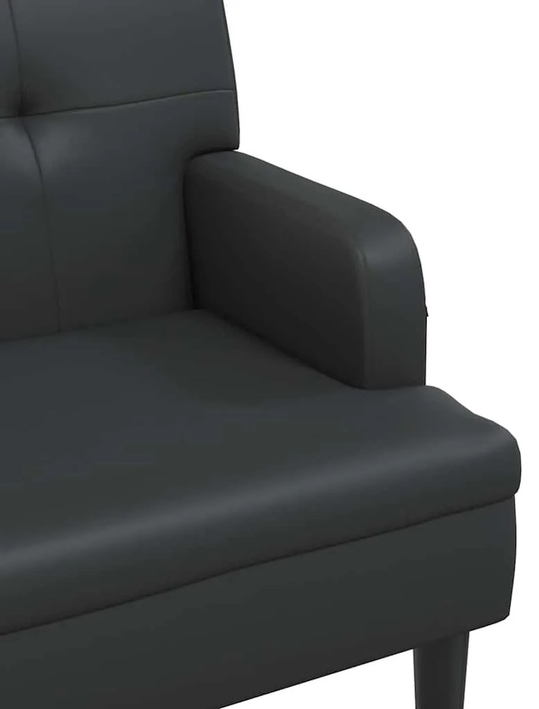 Banco com encosto 112x65,5x75 cm couro artificial preto