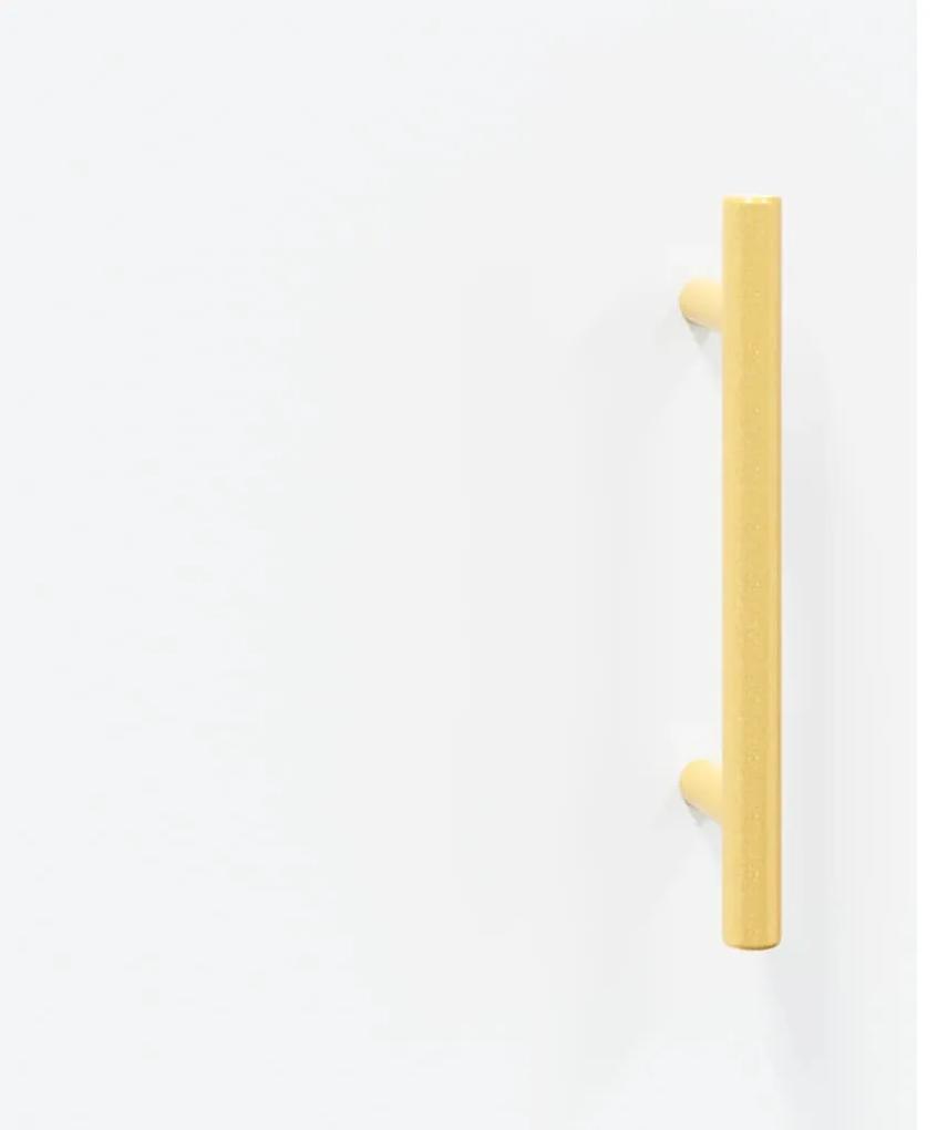 Aparador Daisy de 100cm - Branco/Dourado - Design Moderno