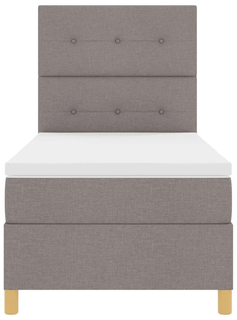 Cama Box com Colchão Taupe 100x200 cm Tecido