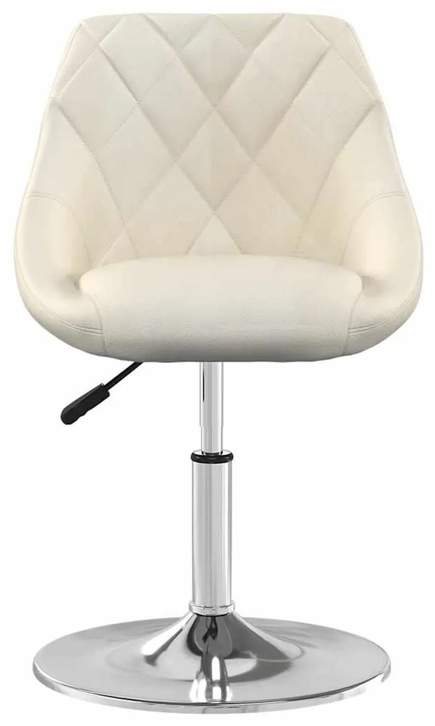 Cadeiras de jantar giratórias 2 pcs veludo cor creme
