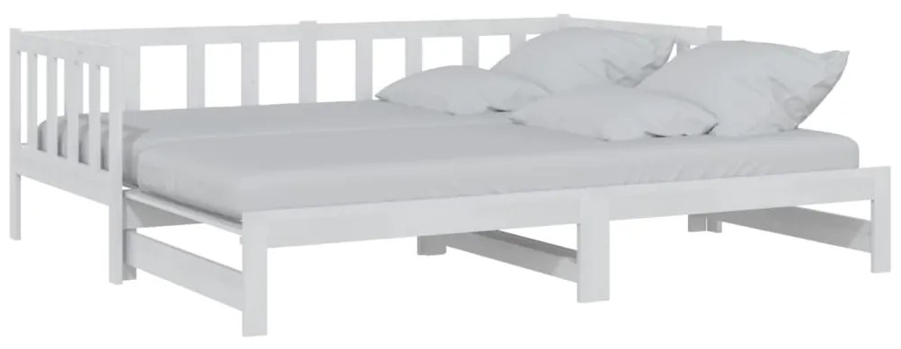 Sofá-cama de puxar 2x(90x200) cm pinho maciço branco