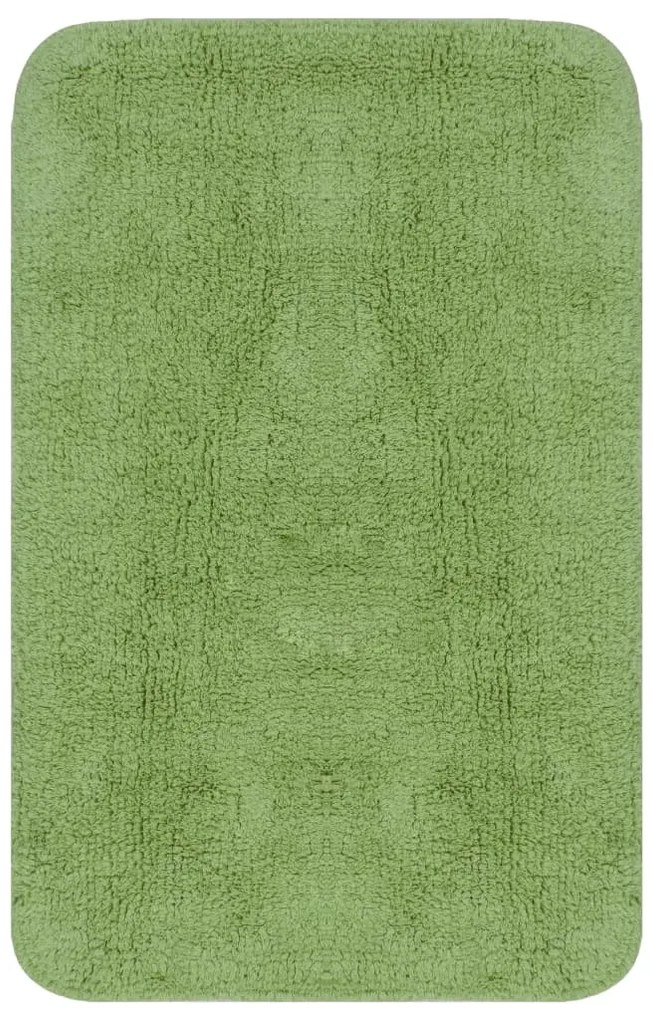Conjunto tapetes de casa de banho 3 pcs tecido verde