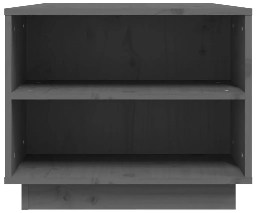 Mesa de centro 90x49x40,5 cm madeira de pinho maciça cinzento