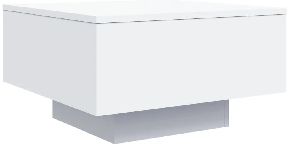 Mesa de centro com luzes LED 55x55x31 cm branco
