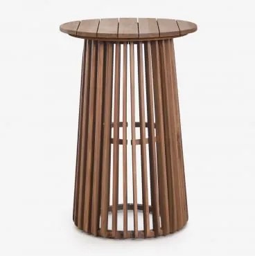 Mesa Alta De Jardim Redonda Ø70 Cm Em Madeira De Acácia Mura Castanho Acácia - Sklum