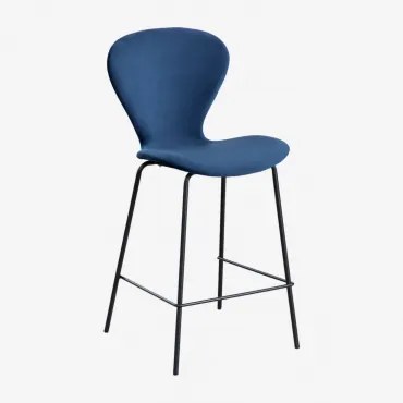Em Um Banco Alto. ↑65 Cm & Negro & Velluto Azul & Velluto - Sklum