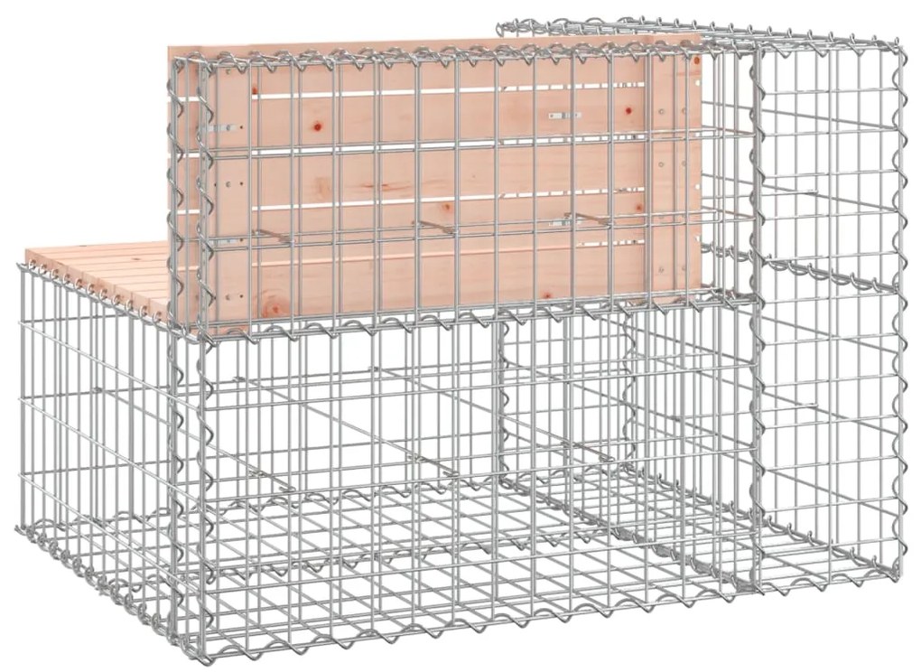 Banco jardim design gabião 92x71x65,5 cm madeira douglas maciça