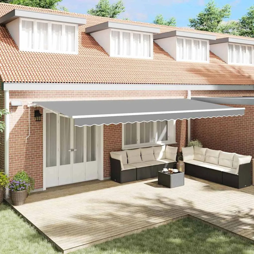 Toldo com Manual Branco 6 x 3 m Metal