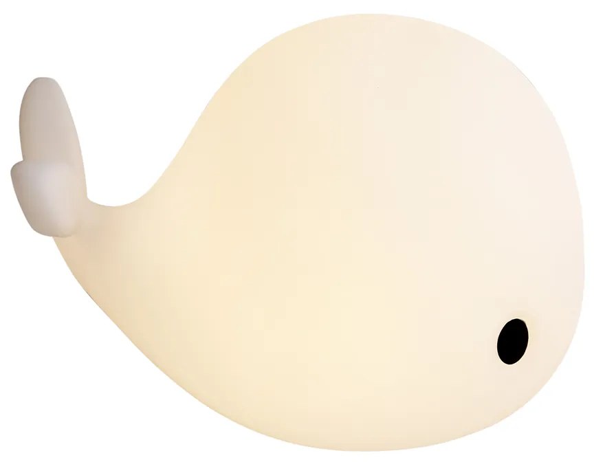 Candeeiro de mesa branco 50cm incl. LED regulável IP54 recarregável - Baby Whale