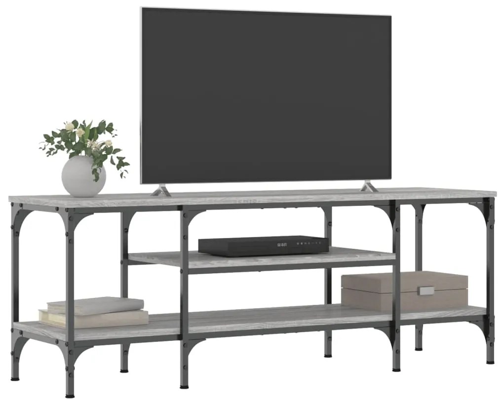 Móvel TV 121x35x45cm derivados de madeira/ferro cinzento sonoma