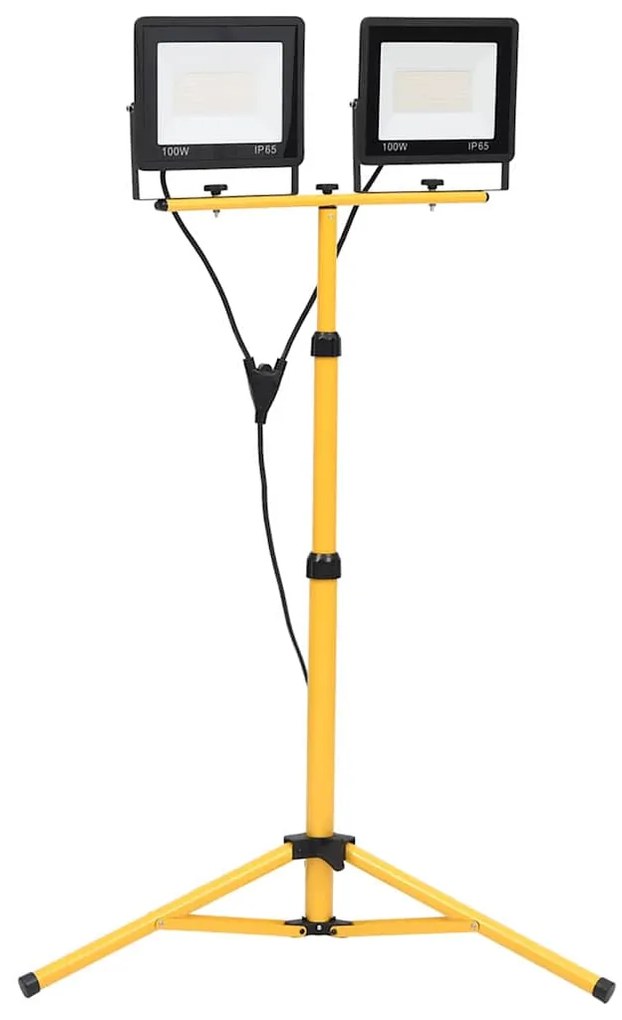 vidaXL Projetor c/ iluminação LED e tripé 2x100 W branco frio