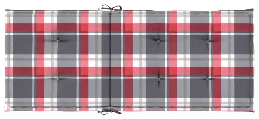 Almofadões cadeiras altas de jardim 6pcs tecido xadrez vermelho