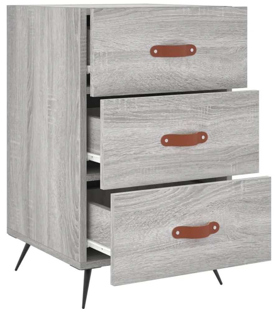 Mesa de cabeceira 40x40x66 cm derivados madeira cinzento sonoma