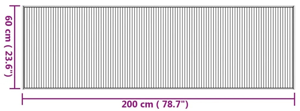Tapete retangular 60x200 cm bambu cor natural