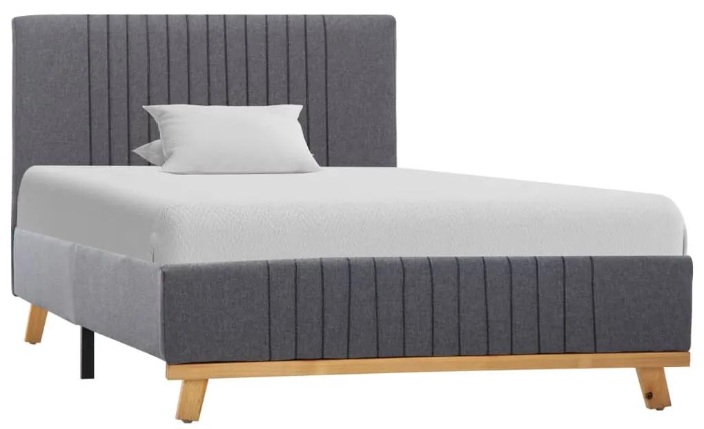 Estrutura de cama 90x200 cm tecido cinzento-claro