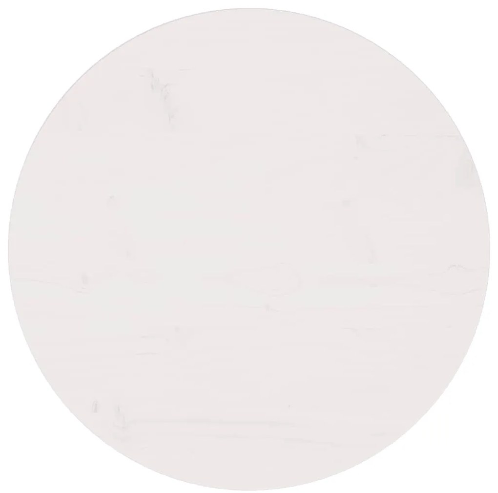 Tampo de mesa pinho maciço Ø60x2,5 cm branco