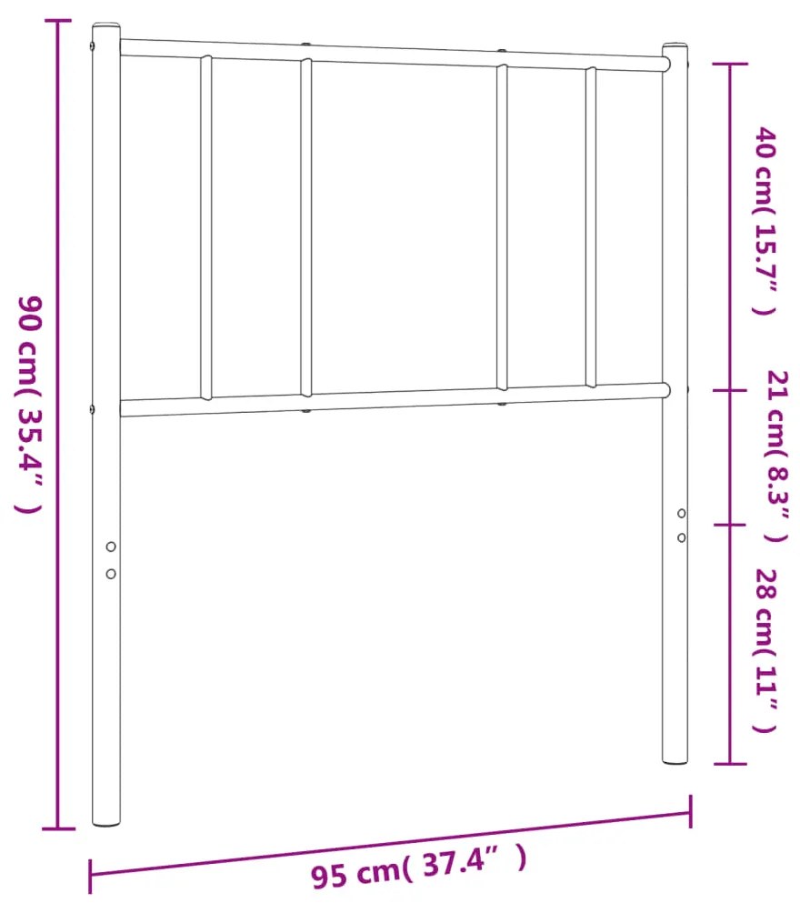 Cabeceira de cama 90 cm metal preto
