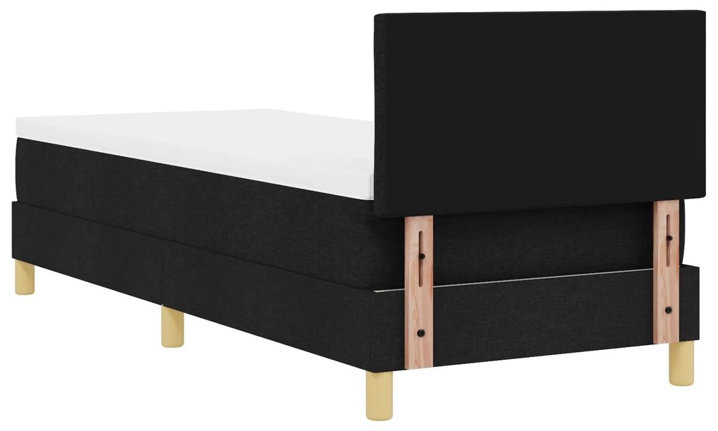 Cama Box Spring com Colchão Preto 80x200 cm Tecido