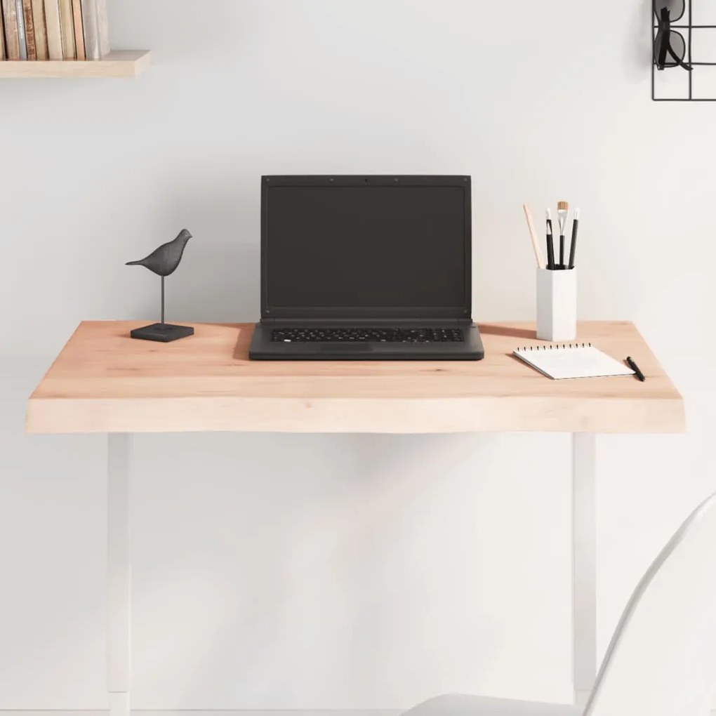 vidaXL Tampo de mesa c/ bordas vivas carvalho maciço não tratado