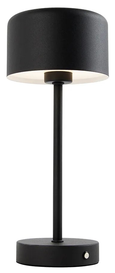 LED Candeeiro de mesa moderno preto recarregável - Poppie Moderno