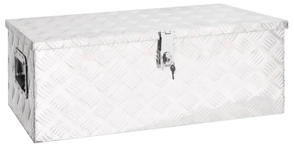 vidaXL Caixa de arrumação 80x39x30 cm alumínio prateado