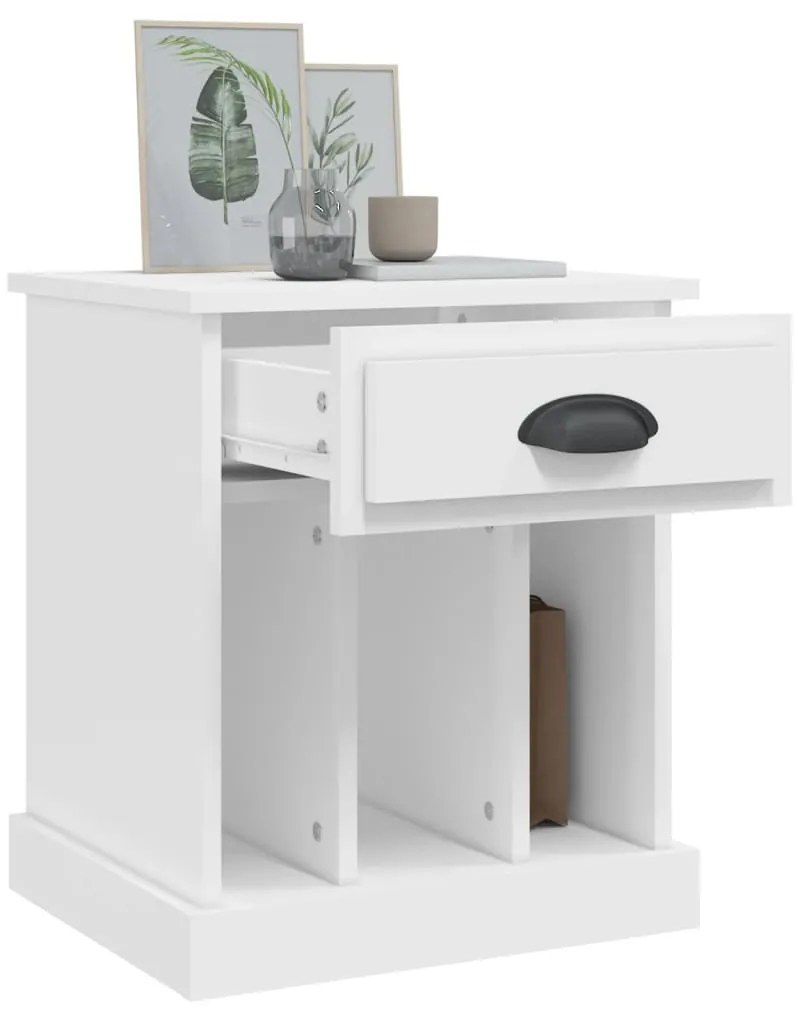 Mesas de cabeceira 2 pcs 43x36x50 cm branco