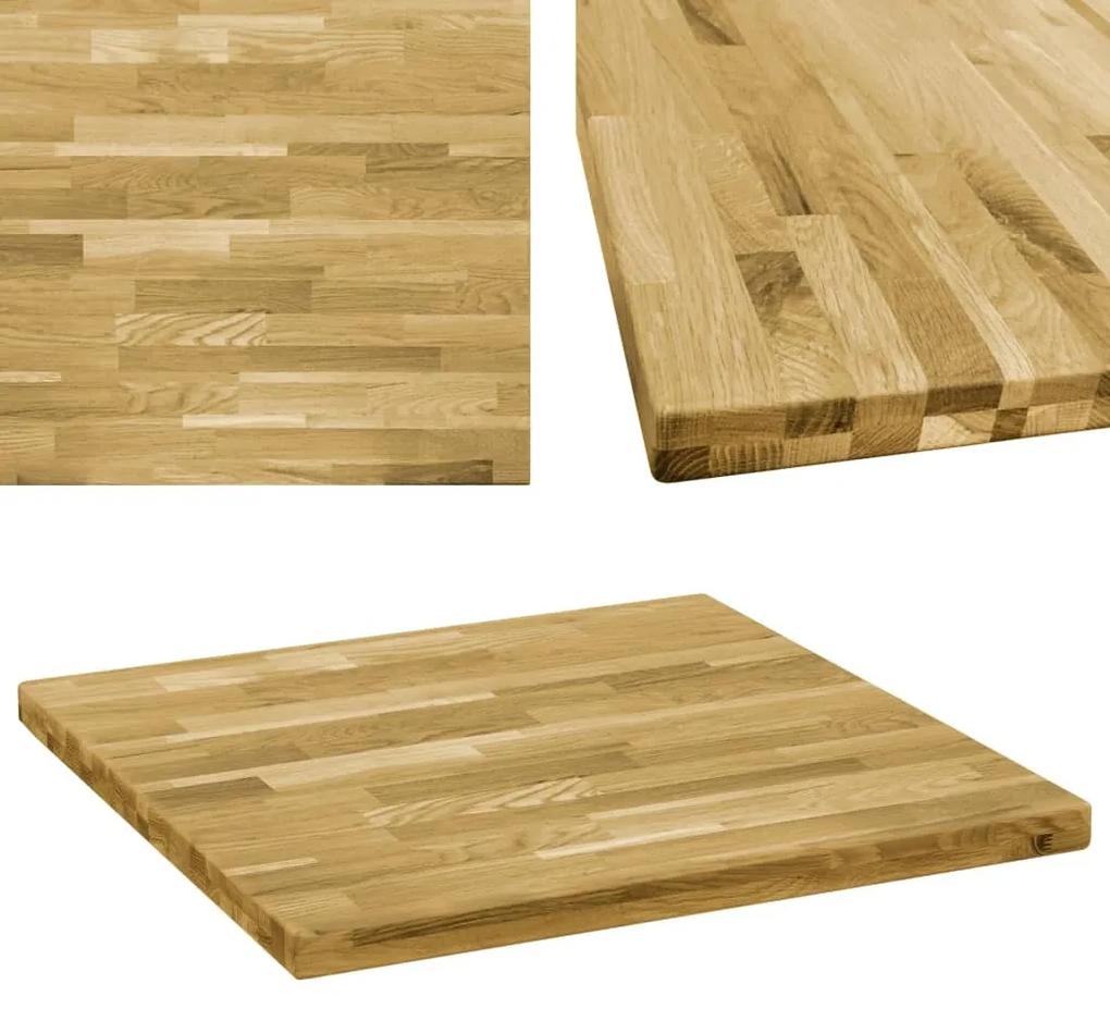 Tampo de mesa madeira de carvalho maciça quadrado 44 mm 80x80cm
