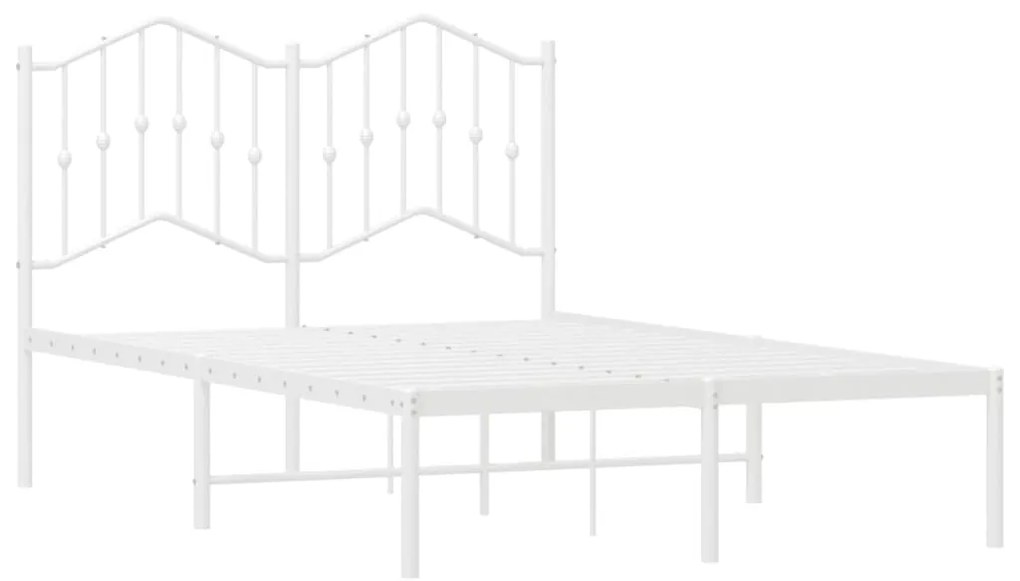 Estrutura de cama com cabeceira 120x200 cm metal branco