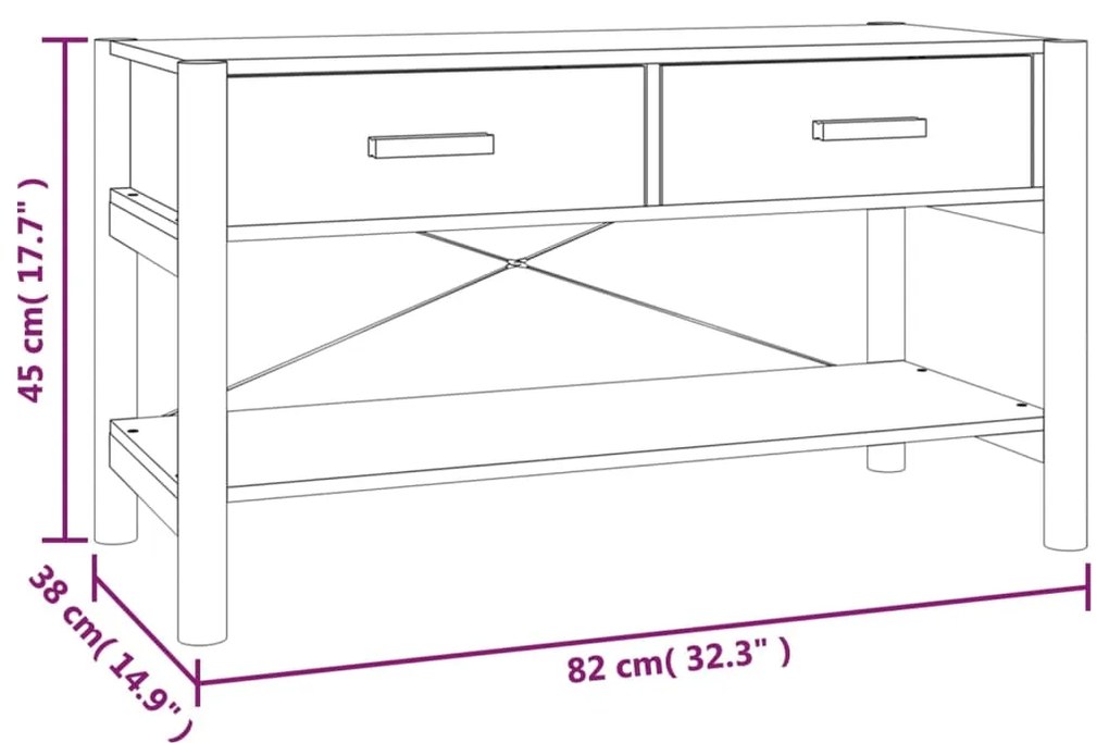 Móvel para TV 82x38x45 cm derivados de madeira preto