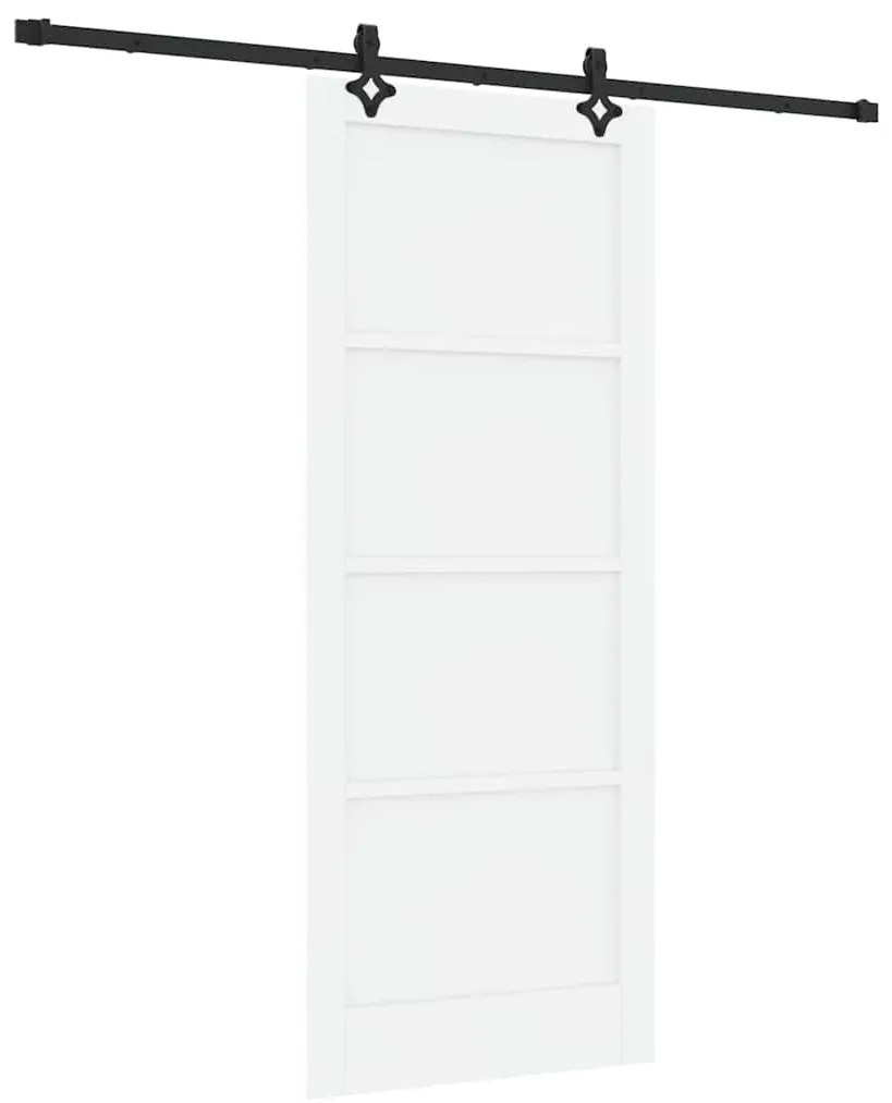 Porta Deslizante com Conjunto de Hardware 'ORKDAL'Branco Madeira de Pi