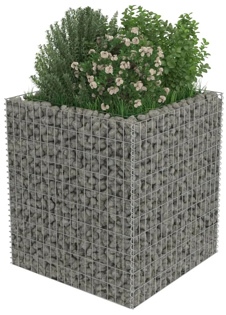 Canteiro elevado/cesto gabião 90x90x100 cm aço galvanizado