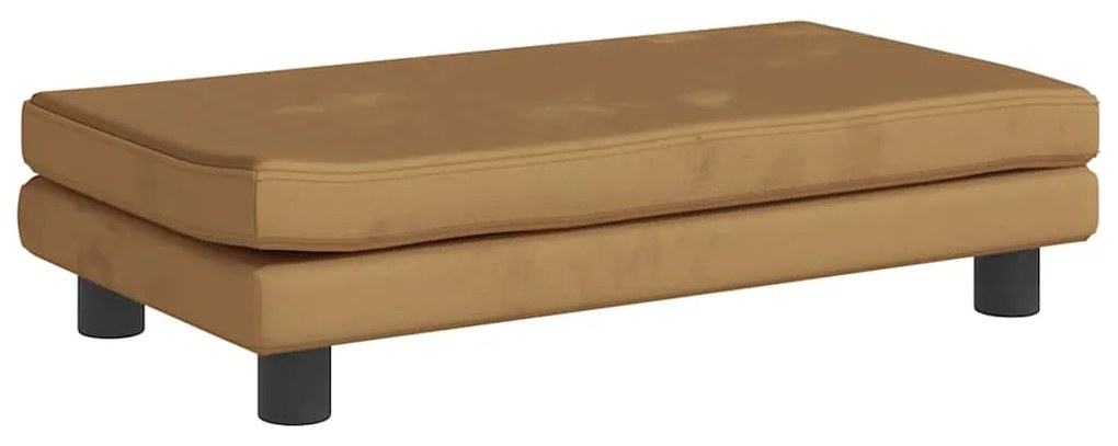Cama para cães com extensão 100x50x30 cm veludo castanho