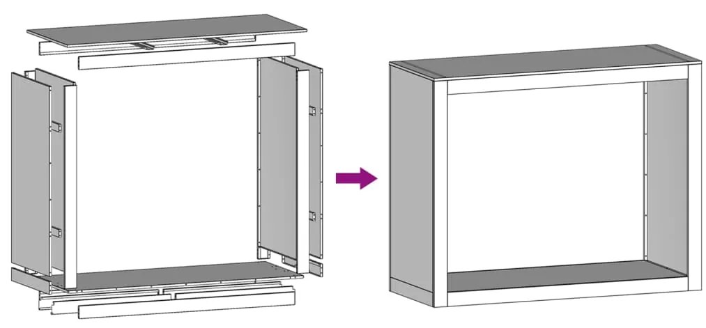 Suporte para lenha 100x40x80 cm aço branco