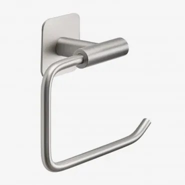 Porta-rolos Adesivo Para Banheiro Em Aço Inox Ondreli Cinzento Escovado - Sklum
