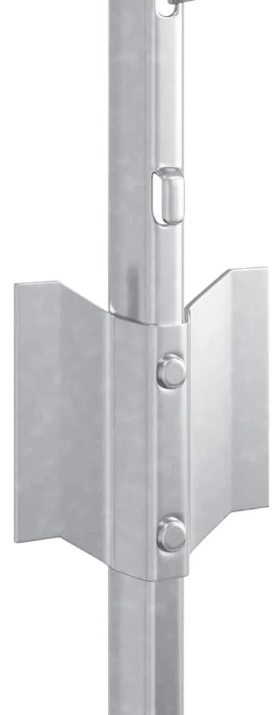 Postes de Cerca 22 pcs Prateado 50 x 0.6 m Aço Galvanizado