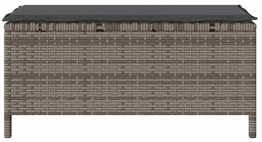Conjunto de Jantar de Jardim de 3 Peças com Almofadas Cinza em Rattan